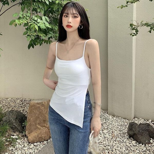 

women's tanks & camis summer women thin vest slim fashion tank strap basic ladies breathable fitness, White