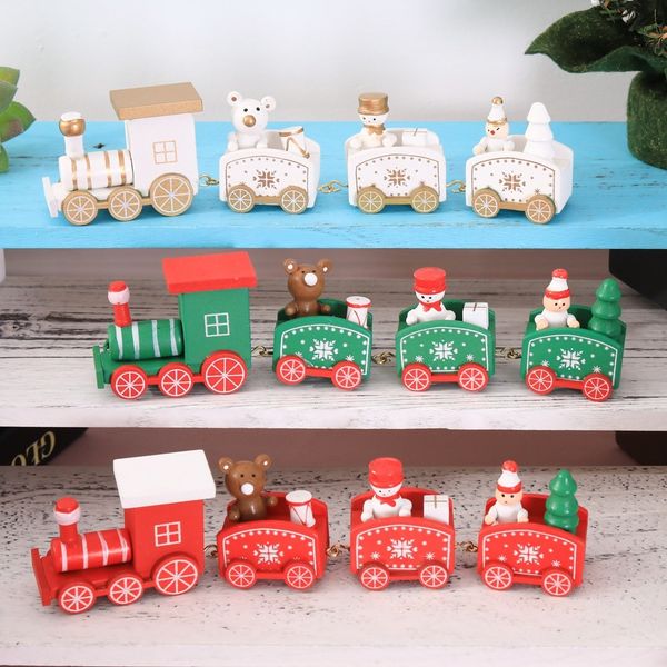 

christmas decorations wooden train children's kindergarten gifts