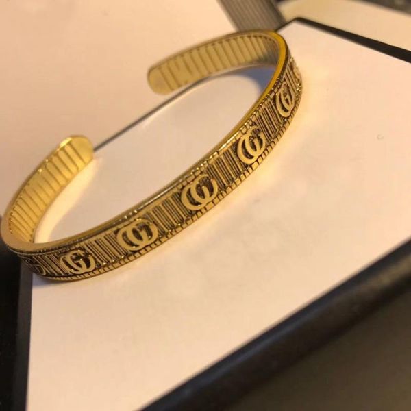 

bangle simple retro brass fashion open bracelet for women jewelry, Black