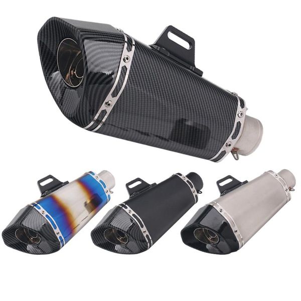 

motorcycle exhaust system slip on universal stainless steel pipe moto scooter for r3 mt07 ninja 400 nmax155 nvx 155 cbr150