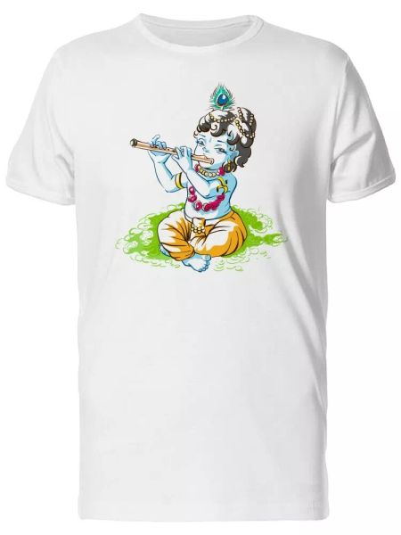 

God Krishna Janmashtami Men's Tee -Image by Shutterstock, White;black
