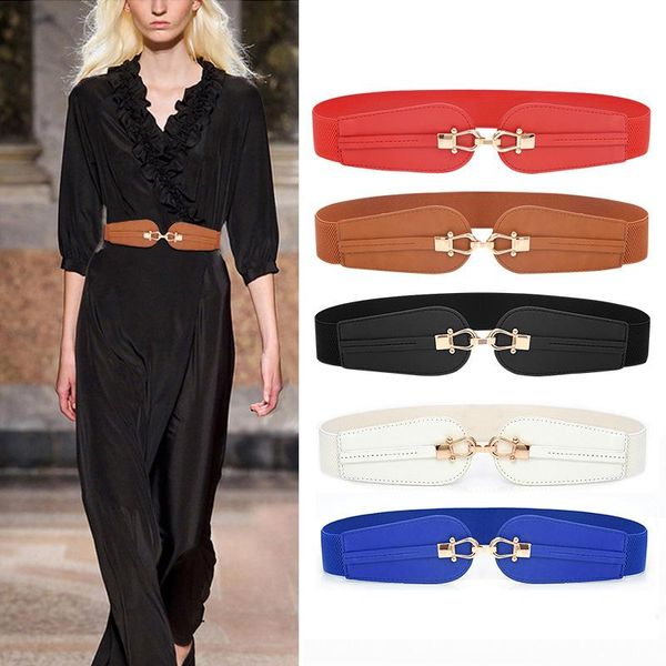 

belts elastic belt women waist woman easy cummerbunds dress cinturon mujer waistband 2021 designer cintos riem black leather, Black;brown