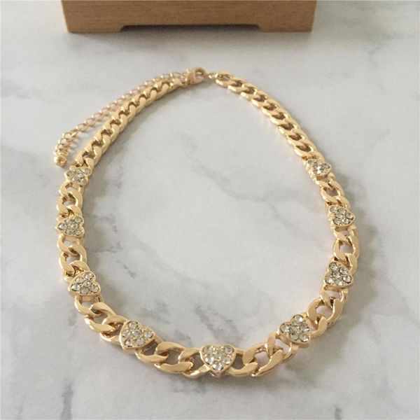 

chains lovely women necklace 9 love heart with stone paving choker for party gift lovers, Silver