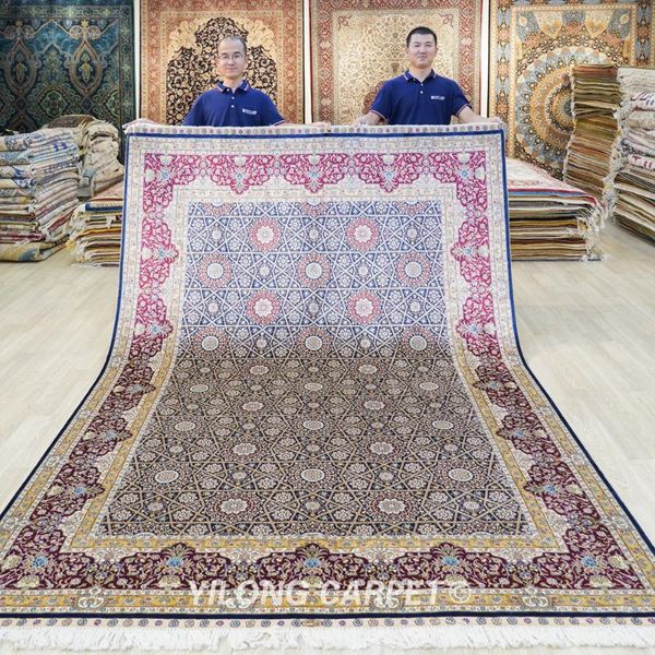 

carpets 2x3m hereke silk rug dark blue vantage turkish carpet double knots (yl0762a)