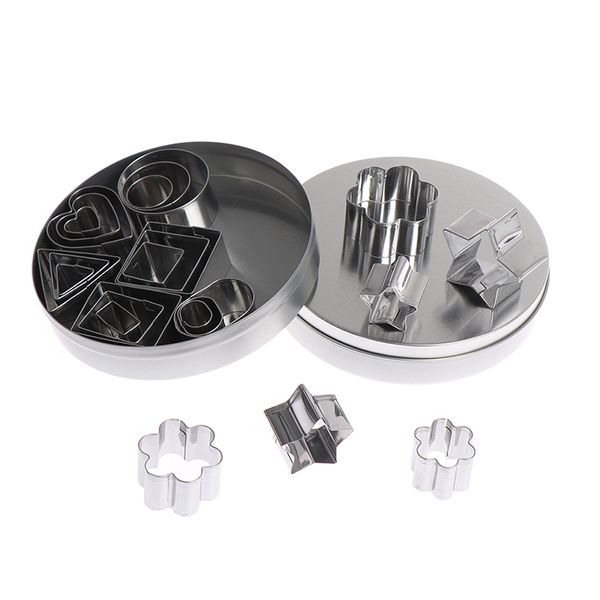 24 Teile/schachtel Hohe Qualität Edelstahl Cookie Schokolade Kuchen Backen Set DIY Keramik Ton Werkzeuge Runde Quadratische Cutter Formen