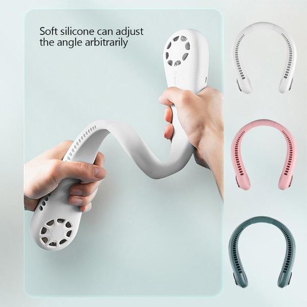 

electric fans neckband fan portable air conditioning cooler cooling neck 2400mah ventilador usb rechargeable