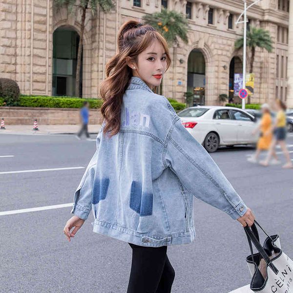 

women's jackets jean jacket embroidered female letter, red net released student trend 6x3r, Black;brown