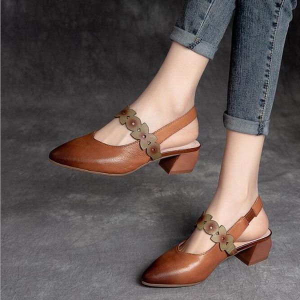 

bohemian style women sandals summer office shoes genuine leather high heels elastic band casual female luxury dress, Black