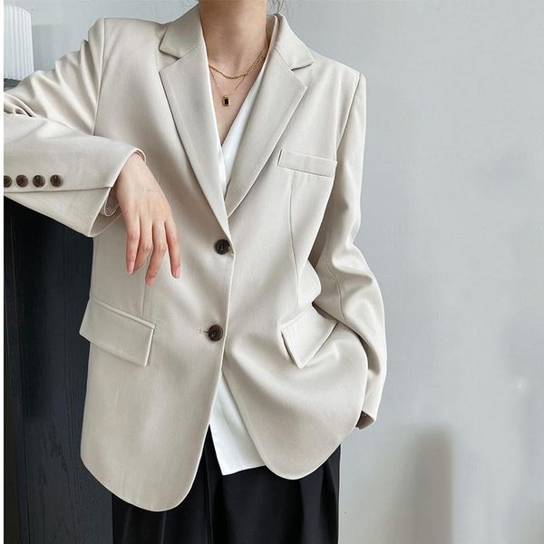 

women's suits & blazers fashion design oblique buckle suit jacket female autumn korean temperament casual silhouette for women, White;black