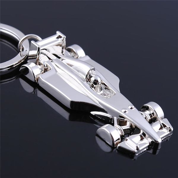

10pcf1 racing keychain zinc alloy key ring sports car key chain men women key holder bag charm gift, Silver