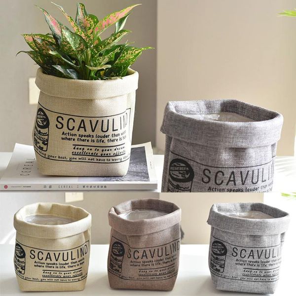 

vases non-woven fabric flower pot creative deskplant bag large capacity cosmetic dundry toy storage home decoration