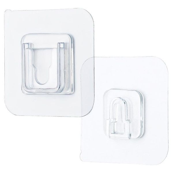

hooks & rails 100 pairs adhesive wall waterproof oil-proof for bathroom kitchen transparent reusable seamless