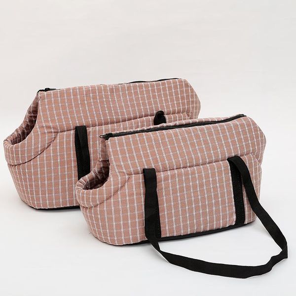 

1pc dogs cats carrying handbags outside travel puppy plaid shoulder bags breathable dog carriers oxford cloth car seat covers