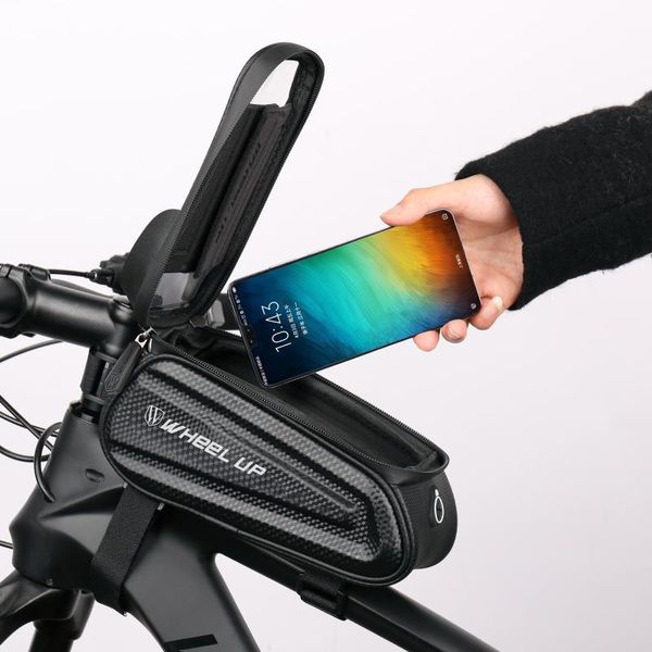 

car organizer dropship cycling bicycle bike head tube handlebar cell mobile phone bag case holder screen mount bags for 7.0 inch