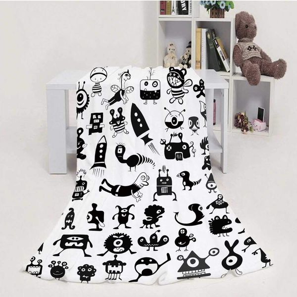 

doodle characters set,blanket throw weight super soft cozy luxury bed blanket 30''x40''(wxl)