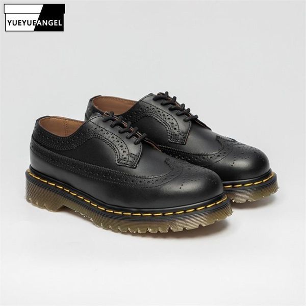 

dress shoes brogues women lace up british style platform real leather fashion preppy black low work safety female