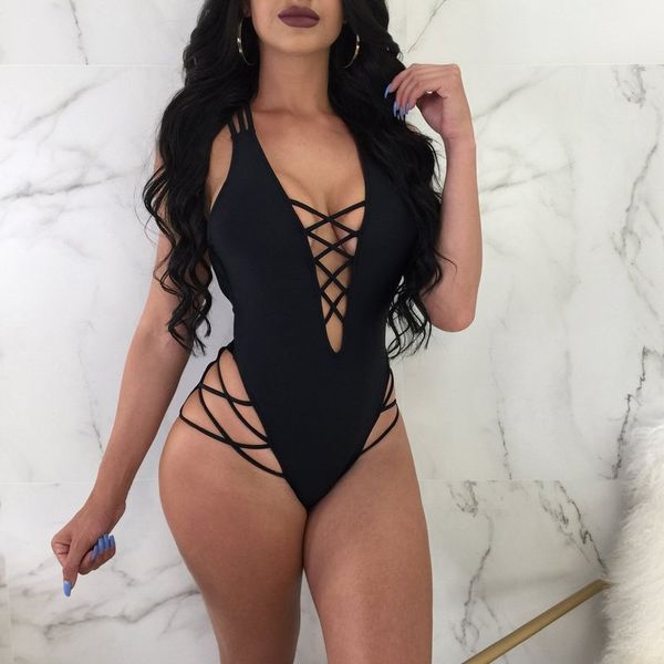 

women's double bikini one piece nylon swimsuit, White;black