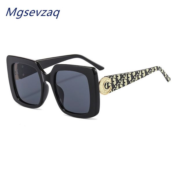 

summer sunglasses luxury square retro designer for women 2021 vintage trend fashion oversized leopard print glasses black shades, White;black