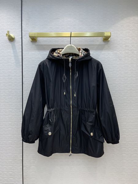 

2021 autumn milan runway jackets hooded long sleeve leisure and fashion brand same style women's coats designer 0809-3, Black;brown