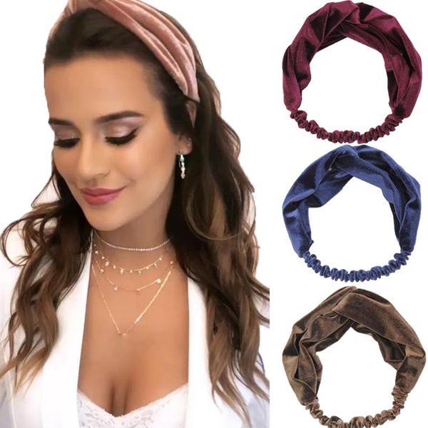 

hair accessories fashion velet headbands cross knot elastic bands bandage bandanas hairband headwrap headwear