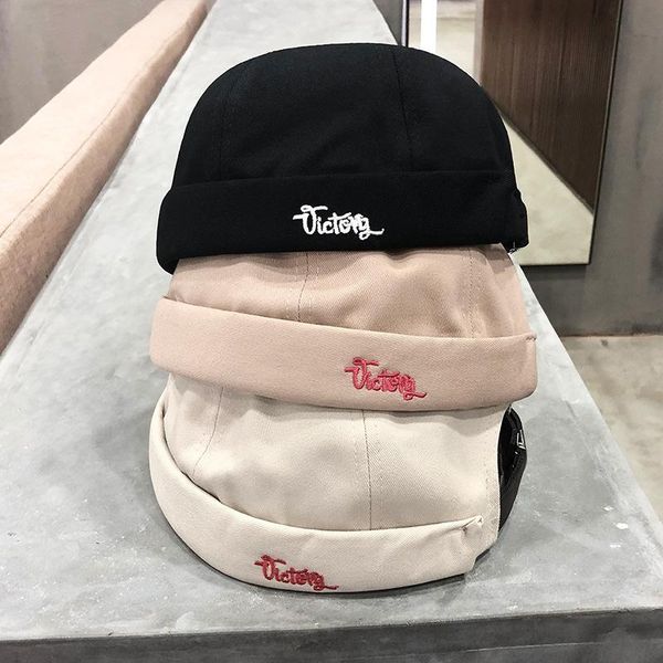 

beanies victory small letter embroidery northeast yuppie landlord hat female retro hipster wild hip-hop street man