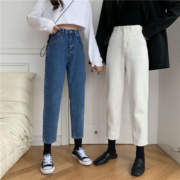 

tube loose autumn pants show thin nine point, Blue