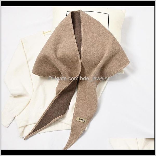 

hats, scarves & gloves fashion aessoriescashmere solid triangle winter women scarf double-sided shawl wraps foulard femme neckchief muffler, Blue;gray