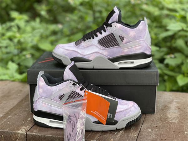 

2022 release 4 zen master outdoor shoes men women amethyst wave/bright crimson black cement infrared dark grey sports sneakers size 36-47