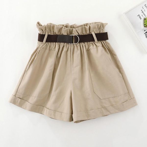 

women's shorts women's casual elastic waist summer jersey walking 2021, White;black