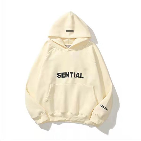 

2021 necessities fear of god essentials hoodie lovers print pattern with velvet hoodies, Black