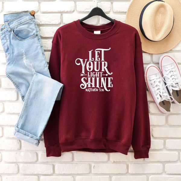 

women's hoodies & sweatshirts let your light shine matthew sweatshirt fashion clothing casual christian jumper bible baptism religious, Black
