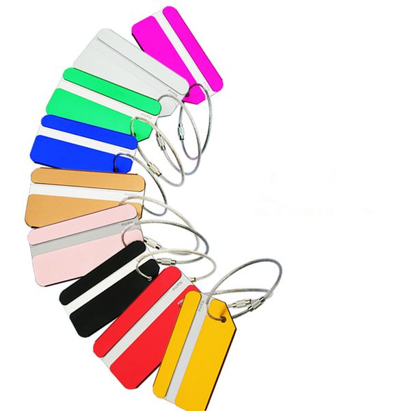

2021 aluminum alloy funky travel luggage label straps suitcase name id address tags luggage tags travel accessories, Golden;white