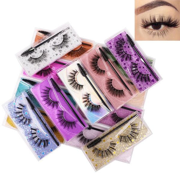 

1pair handmade cruelty-false eyelashes 3d natural long faux mink wispy fluffy eye makeup tools