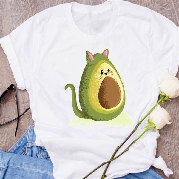 

graphic avocado animal cartoon womens t shirt funny 90s clothes tees print clothing female, White