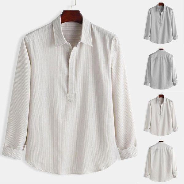 

men's casual shirts 2021 summer men baggy stripe cotton linen long sleeve button plus size shirt 3xl hawaiian camisa masculina streetwe, White;black