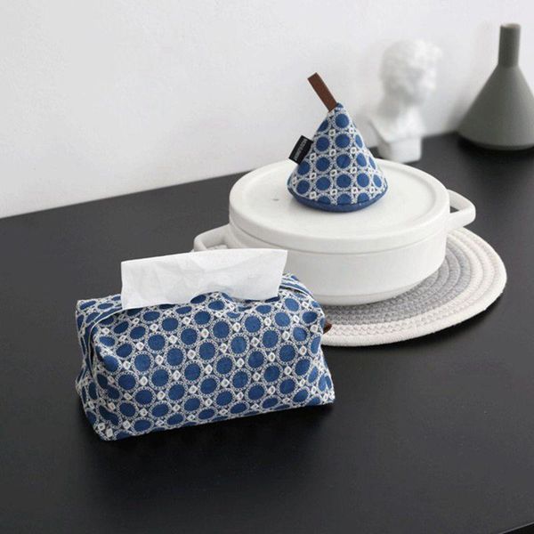 

tissue boxes & napkins 1pc denim embroidered box cotton fabric napkin holder bag simple stylish car holders