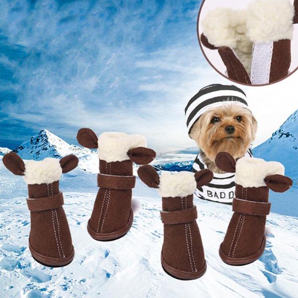 

dog apparel pet winter warm shoes boots ears shape for teddy anti-slip puppy socks booties