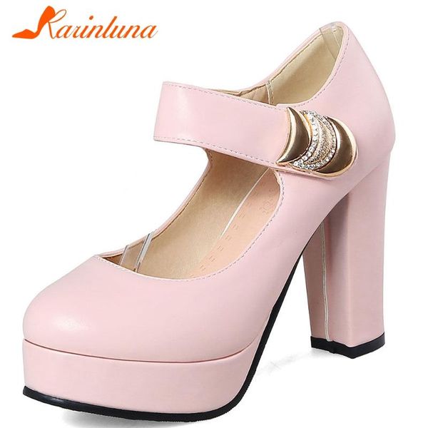 

karin brand new ladies elegant concise pumps platform thick high heels shallow women pumps spring 2021 women shoes, Black