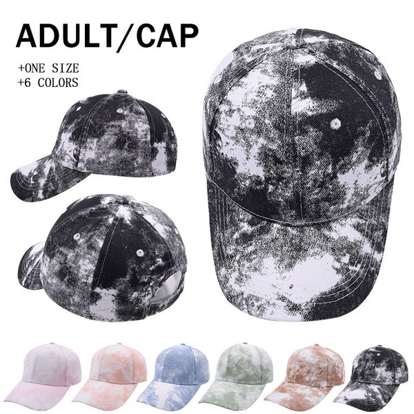 

baseball hat fashion tie dyed sunshade caps visor outdoor travel sun beach cap european american sunscreen peaked hats party gifts lt21, Yellow