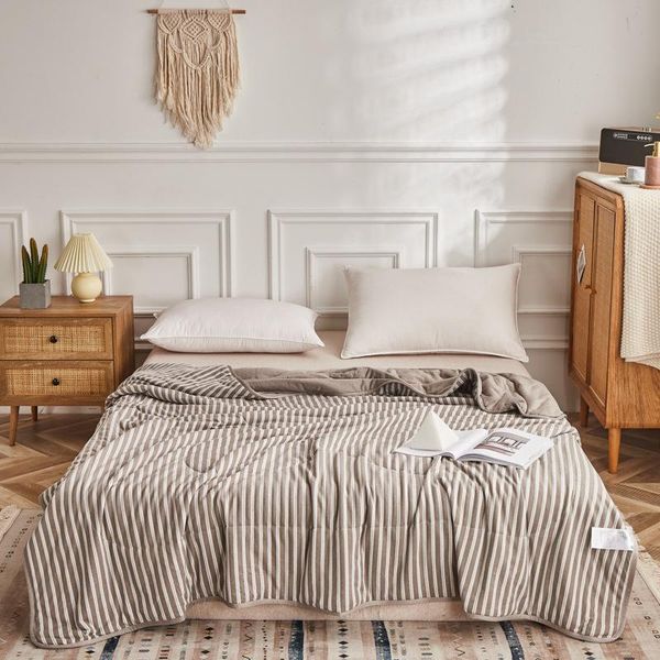 

comforters & sets stripe summer quilt blanket modern thin comforter duvet grey white double queen king bedspread bedding coverlet bed cover