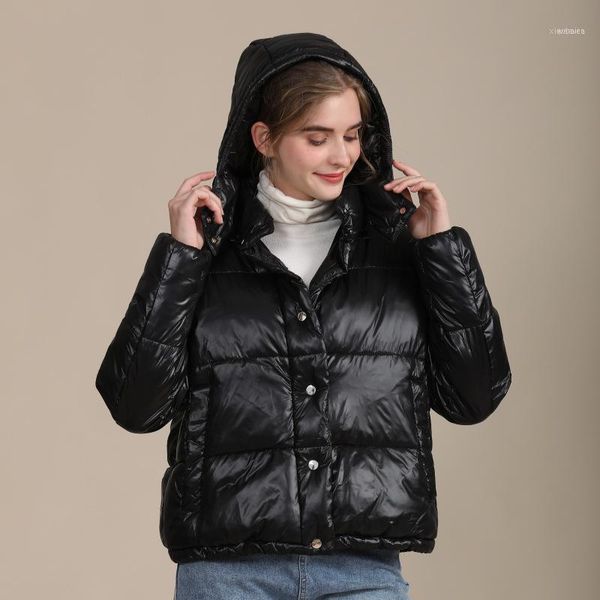 

women's down & parkas winter fall oversize hooded puffer coat padded jacket snow hoody puffy short ladies parka jackets1, Black