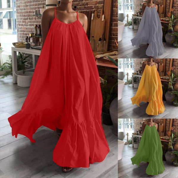 

harajuku fashion casual solid womens dresses strap pocket loose backless big swing medieval mujer vetements size 5xl, Black;gray