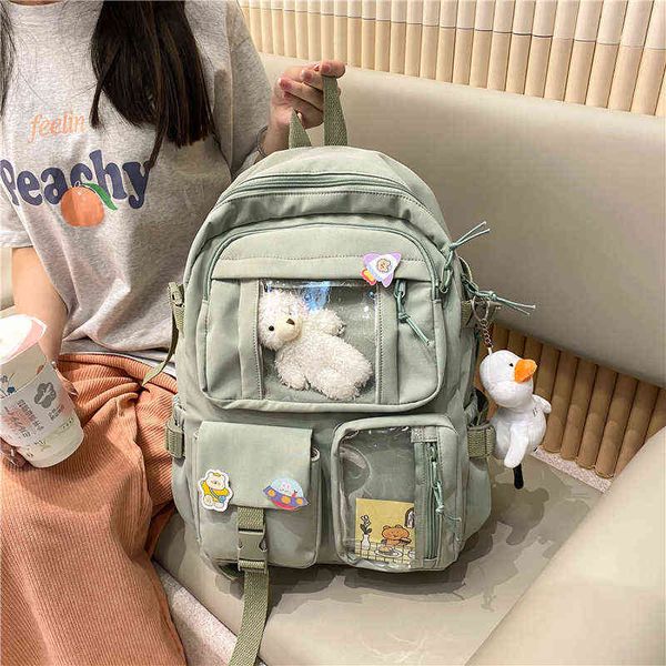 borsa zaino Zaino stile borsacarino donna nylon impermeabile di grande capacità scuola femminile college lady laptop kawaii girl travel book 220723