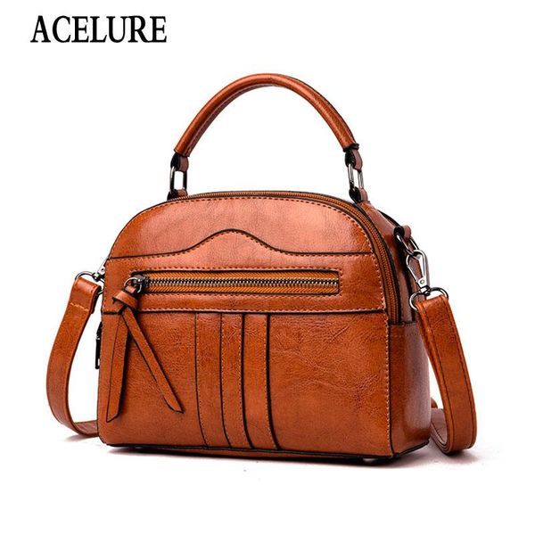 

evening bags acelure luxury solid color women's small handbags fashion designer shoulder messenger bag ladies pu leather shell