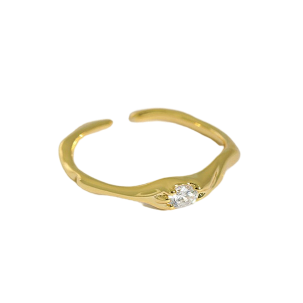 

cluster rings 925 sterling silver irregular fine jewelry geometric micro clear cz zircon wedding ring for women pulsera, Golden;silver