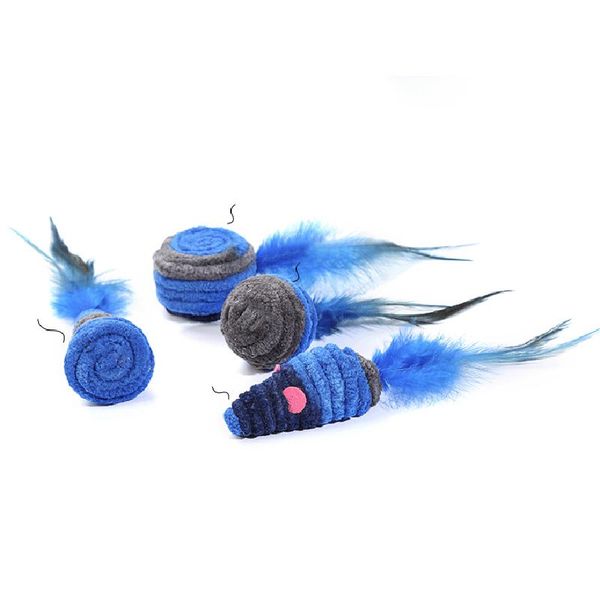 

cat toys plush toy creative fake feather interactive mouse kitten ball training funny dorakitten