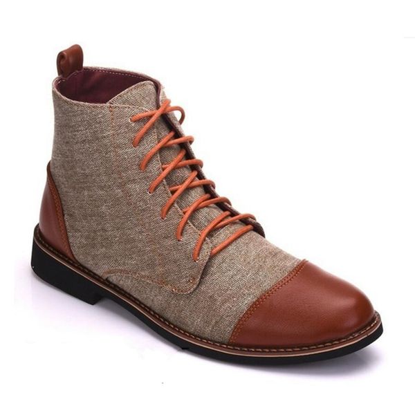 

large men's leather boots martin shoes 38-48, Black