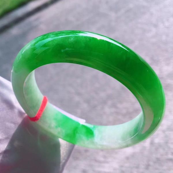 

other bracelets zheru jewelry natural burmese jadeite green double-color 54-62mm bracelet elegant princess gift, Golden;silver