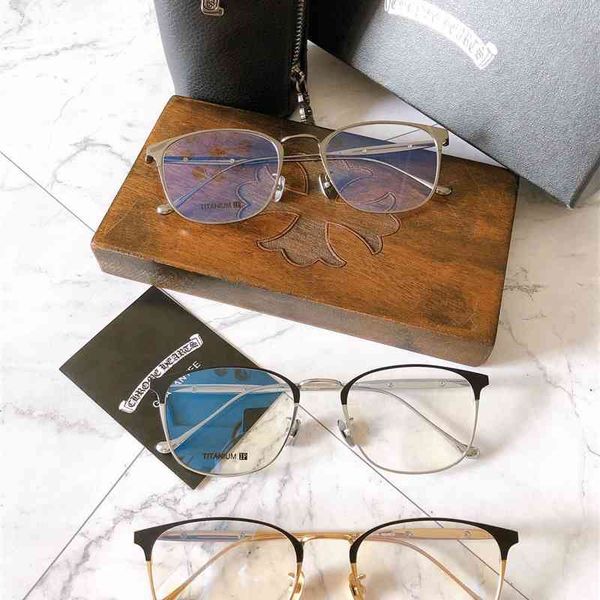

70% off online store 2021 new small frame flat lens pure titanium ultra light spectacle glasses anti blue, White;black