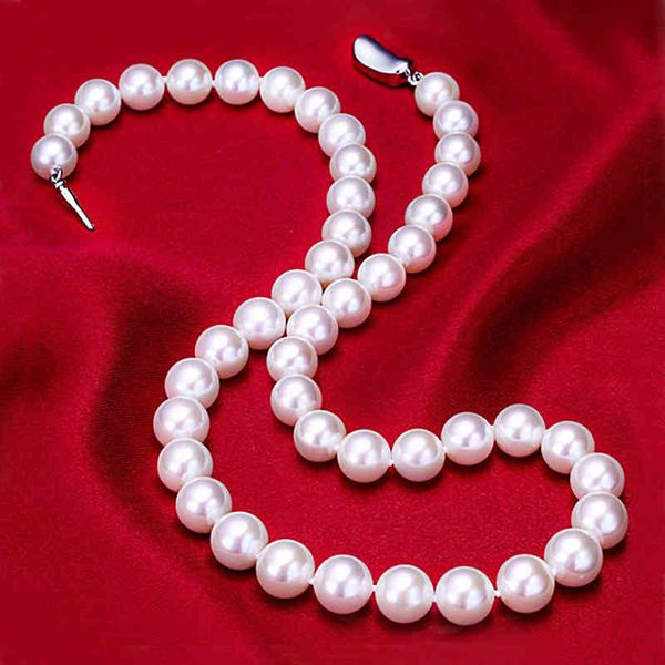 Collana di perle naturali Sea femminile Madre conchiglia rotonda catena clavicola per il regalo della festa della mamma della mamma